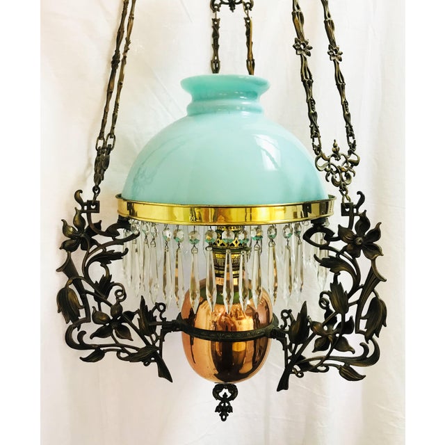 19th Century Victorian Oil Lamp Converted to Electric Chairish