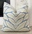 Contemporary Blue Leaf Down Filled Pillows - Set/3 For Sale - Image 3 of 3