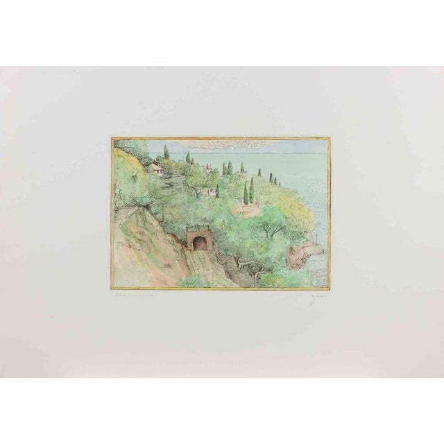 Etching, hand colored. Hand signed in pencil. Very good condition. This piece is attributed to the mentioned...
