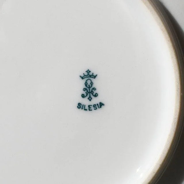 Antique Round Pink and Green Ceramic Decorative Strawberry Dish or Catchall - 1900s Signed For Sale - Image 4 of 5