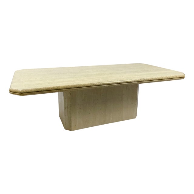 Vintage Coffee Table in Travertin, 1970s For Sale