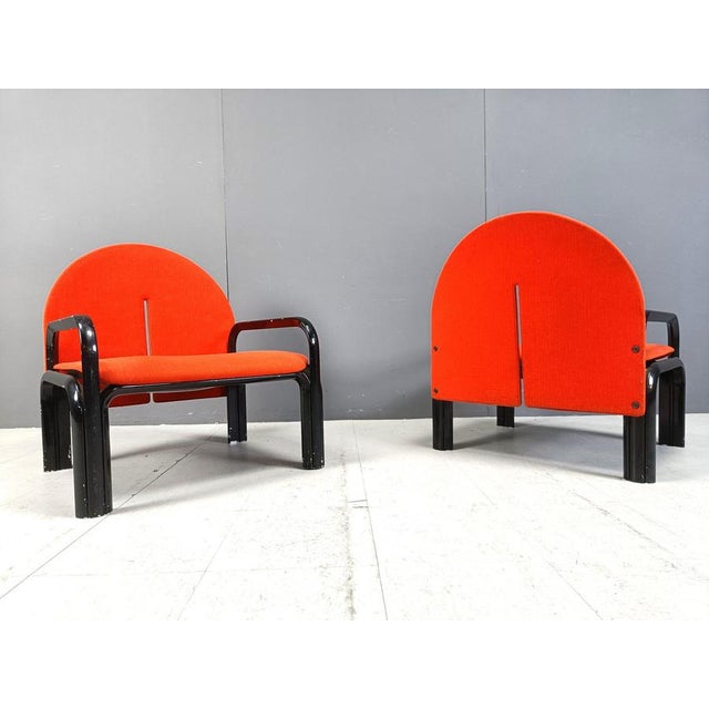 Black L54 Armchairs attributed to Gae Aulenti for Knoll, 1970s, Set of 2 For Sale - Image 8 of 11