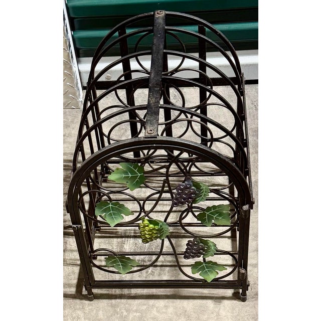 Mid-Century Modern Mid 20th Century Wrought Iron 9-Bottle Wine Holder For Sale - Image 3 of 6