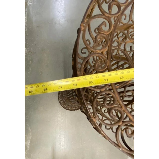 Mid 20th Century Vintage Mid Century Decorative Scrollwork Metal Plant Stand For Sale - Image 5 of 5