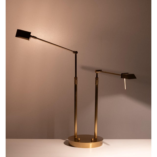 Brass Double L Table Lamp by Ben Demmers,1980s For Sale - Image 10 of 13