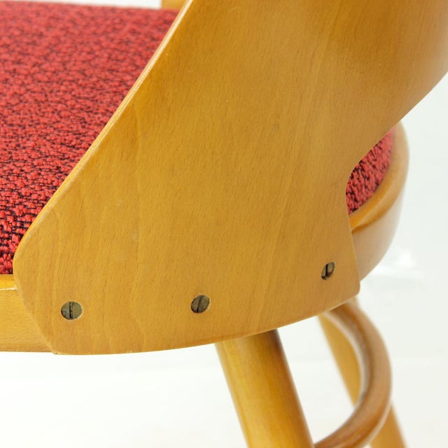 Beautiful set of four dining chairs produced by TON company, original label still attached. The chairs are designed by...