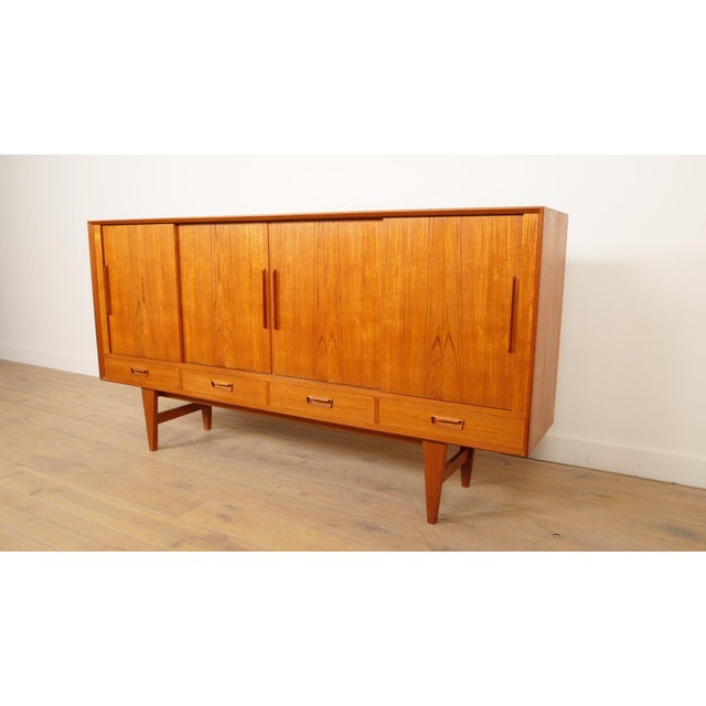 Vintage Danish Highboard in Teak with Light Inside For Sale - Image 5 of 18