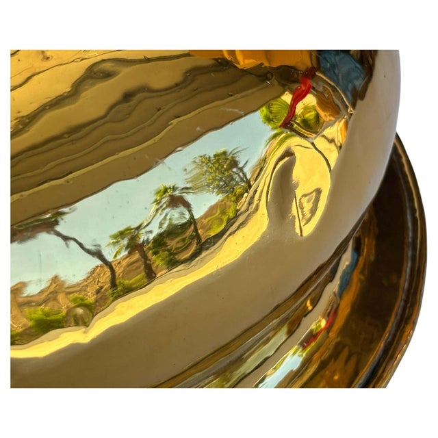 Early 20th Century Arts and Crafts Footed Brass Bowl with Ring Handles 1920s For Sale - Image 17 of 17