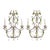 Italian Crystal Beaded Wall Fixtures or Sconces with Green Flowers, Set of 2 For Sale