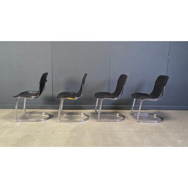 1970s Vintage Dining Chairs attributed to Cidue, 1970s, Set of 4 For Sale - Image 5 of 13