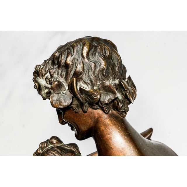 Amazing Large Antique French Bronze Statue After Félix Sanzel L’Amour Captif Cupid & Allegorical Neoclassical Figure Sculpture For Sale - Image 15 of 17