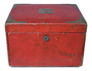 Late 19th Century Antique English Leather Jewelry Chest