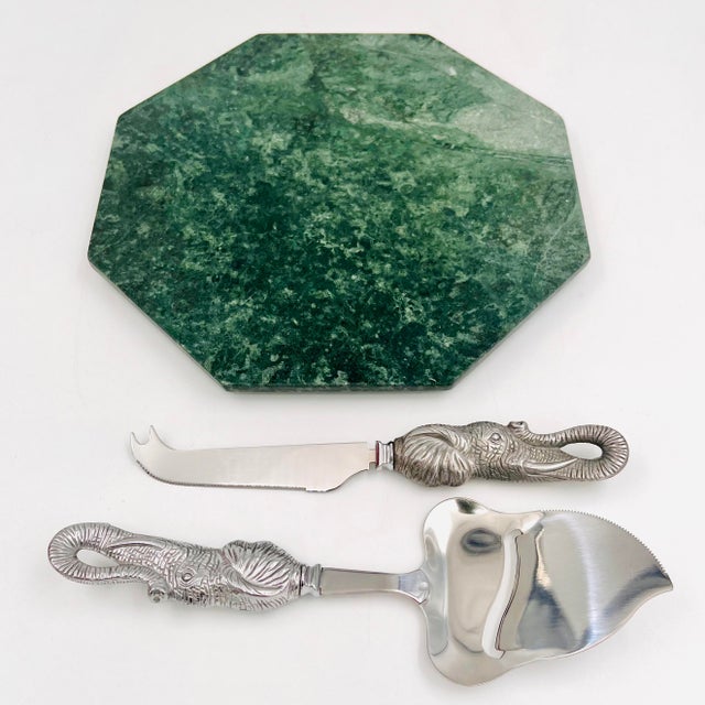 Arthur Court Vintage Arthur Court Elephant 3-Piece Hexagon Cheese Serving Set For Sale - Image 4 of 14