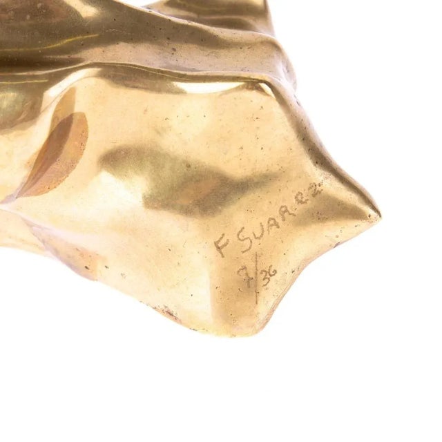 Abstract Modern Rat Sculpture in Brass by F. Suarez For Sale - Image 5 of 7