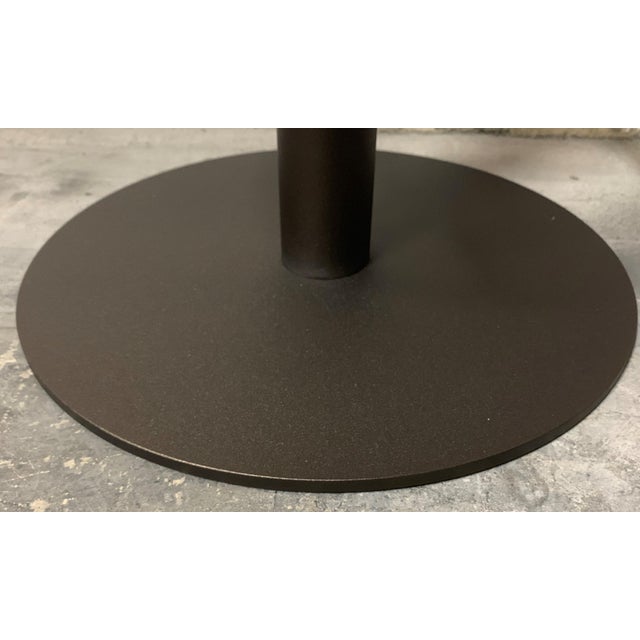 New Industrial Wrought Iron Shop Stool With Pine Wood Seat For Sale - Image 12 of 13