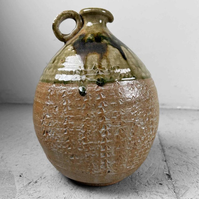 Mid-Century Glazed Ceramic Shigaraki Jug, Japan, 1960s For Sale - Image 17 of 18