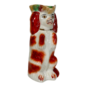 Antique Staffordshire King Charles Spaniel Toby Pitcher