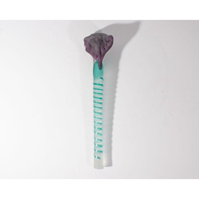 Contemporary Art Glass Head Scepter Sculpture by Stephen Fellerman For Sale - Image 3 of 6