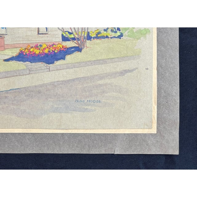Architectual Study by Indiana Artist Zeno Hodge, Ca 1940s For Sale - Image 11 of 12