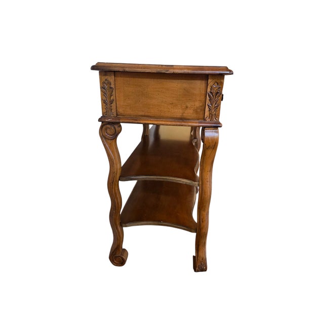 Bassett Bassett Country French Console Table Vintage Provincial Wood Sofa Server 2 Drawer For Sale - Image 4 of 12
