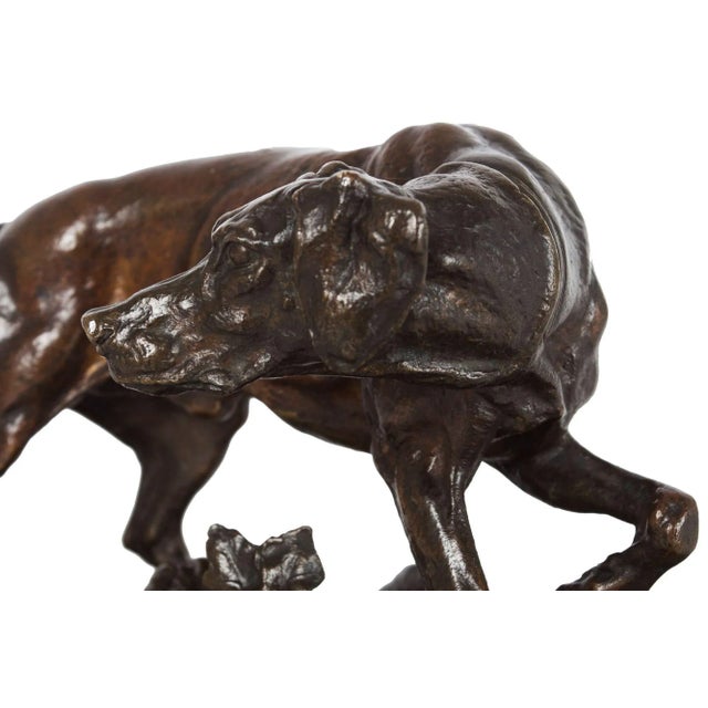 French Antique Bronze Sculpture of Pointer Dog by Pierre-Jules Mêne Circa 1880 For Sale - Image 6 of 12