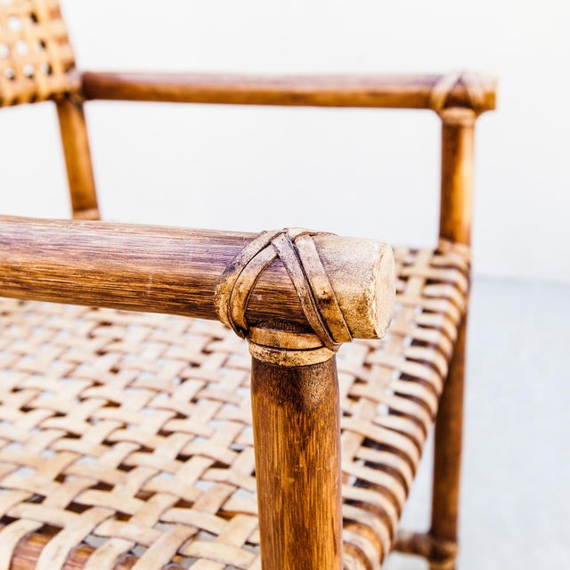 Vintage McGuire Antalya Dining Chairs in Bamboo & Laced Rawhide For Sale - Image 14 of 18