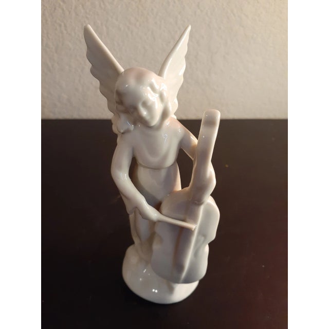 1970s Dresden Porcelain Angel Playing Music Figurine For Sale In Dallas - Image 6 of 6