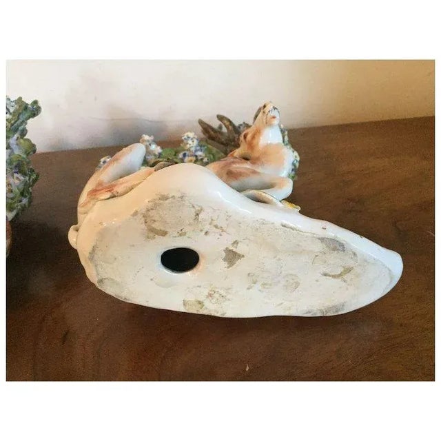 Antique 18th Century English George III Derby Porcelain Models of Recumbent Deer - Stag, Buck at Lodge - a Pair For Sale - Image 9 of 11