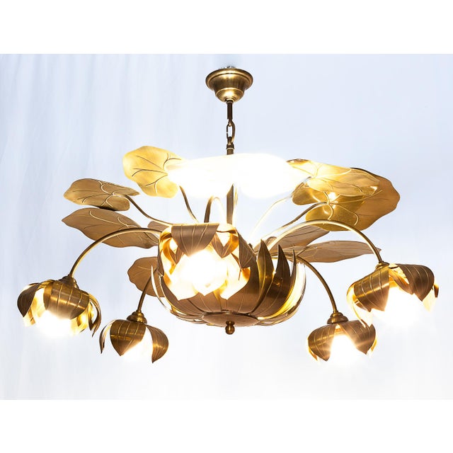 Water Lily Chandelier from Maison Jansen, 1970s For Sale - Image 3 of 12
