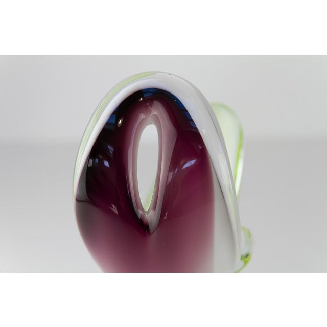 Mid-Century Coquille Glass Vase by Paul Kedelv for Flygsfors, Sweden, 1950s For Sale - Image 6 of 18