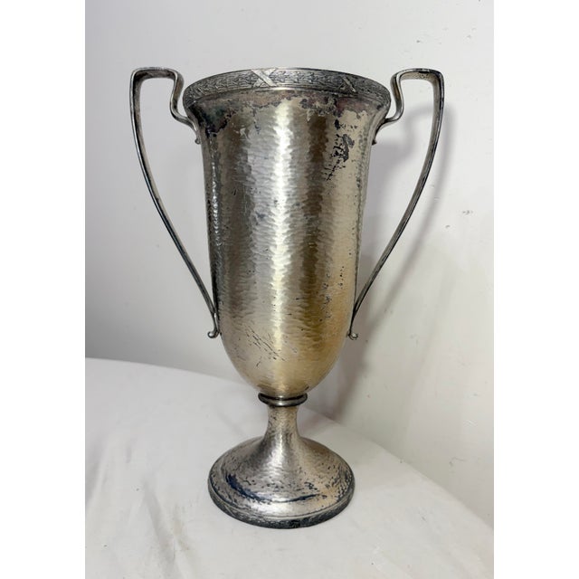 Large Antique 1927 Silver Plate 25th Anniversary Presentation Trophy Award For Sale - Image 12 of 14