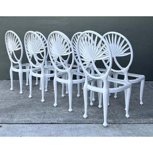 Vintage Palm Frond Cast Aluminum Dining Chairs - Set of 8 For Sale - Image 9 of 12