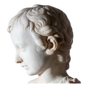 Late 19th Century Bust of John the Baptist as Child in the manner of Karl Storck