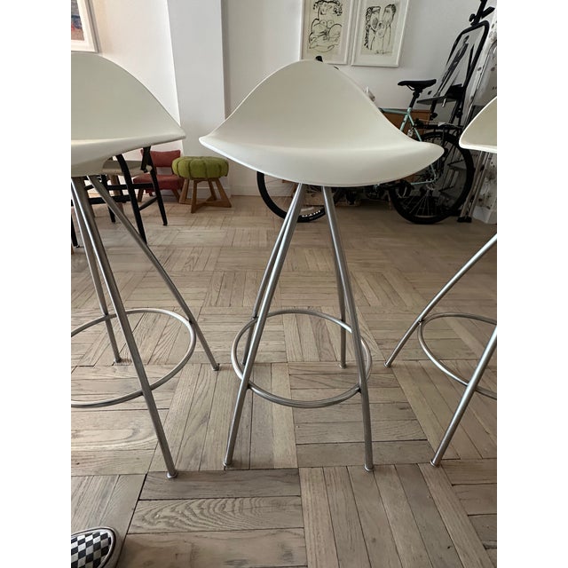 Metal Modern, Set of Three Jesus Gasca for Stua Onda Counter Height Swivel Stools, Purchased at Design Within Reach For Sale - Image 7 of 13