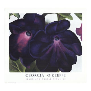 Georgia O'Keeffe- Black and Purple Petunias For Sale