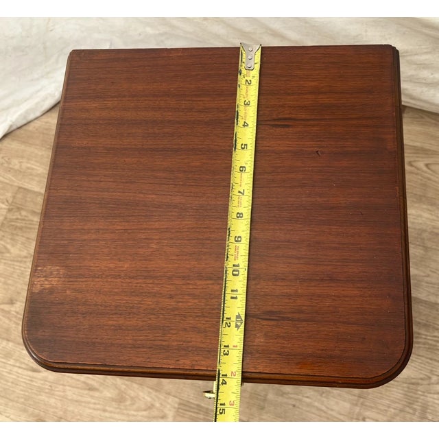 1920s Art Deco Side Table, Nightstand, Chest of Three Drawers, Walnut, Brass Pulls For Sale - Image 10 of 13