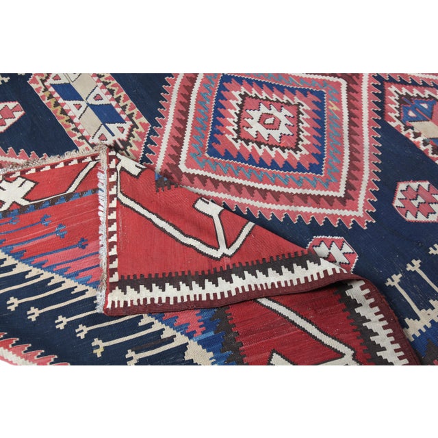 Antique Collectore Caucasian Shirvan Handwoven Kilim Late 19c -7' 1'' X 12' 2'' For Sale - Image 14 of 14