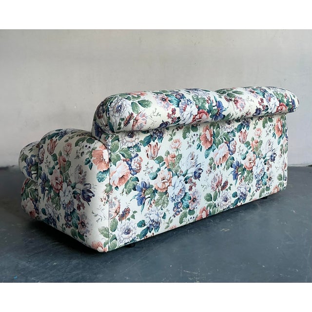 White Vintage Regency Judith Norman Printed Floral Loveseat For Sale - Image 8 of 12