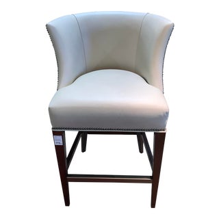 Century Furniture Barstool With H&h Leather For Sale