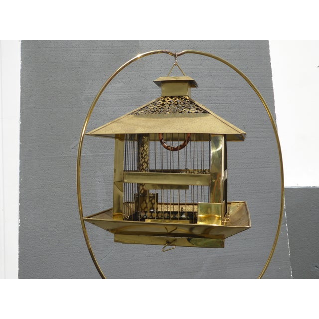 Vintage Rustic Gold Bird Cage on Floor Stand Chairish