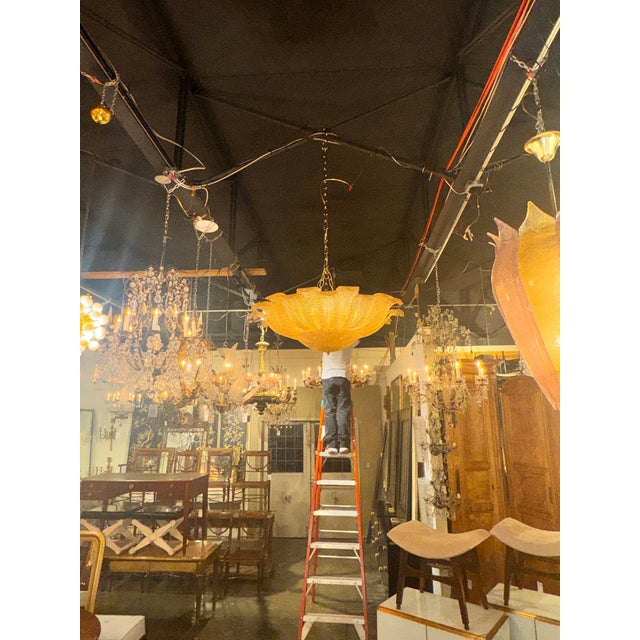 Modern Modern Murano Granola Gold Flush Mount Chandelier For Sale - Image 3 of 7