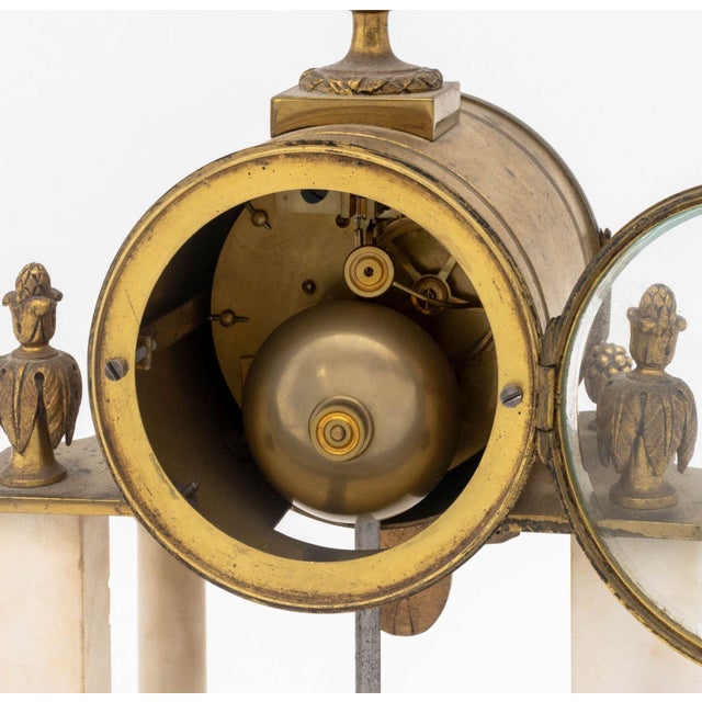 Louis XVI Style Marble and Bronze Clock and Candelabra Set, Late 19th Century For Sale - Image 11 of 18