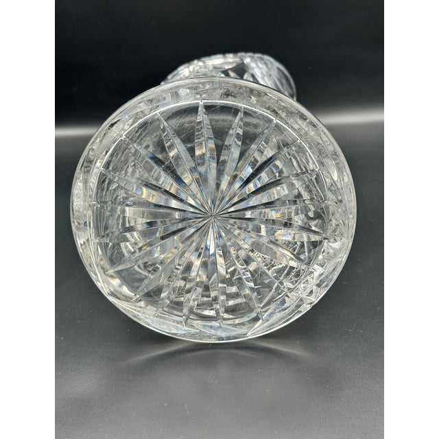 Victorian American Brilliant Period Cut Glass Water Pitcher – Deep Wheel Cut Hobstars & Fans – C. 1895–1915 For Sale - Image 3 of 8