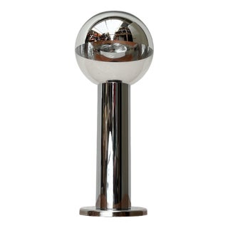 Vintage Space Age German Chrome and Glass Ceiling Lamp by Motoko Ishii for Staff, 1970s For Sale