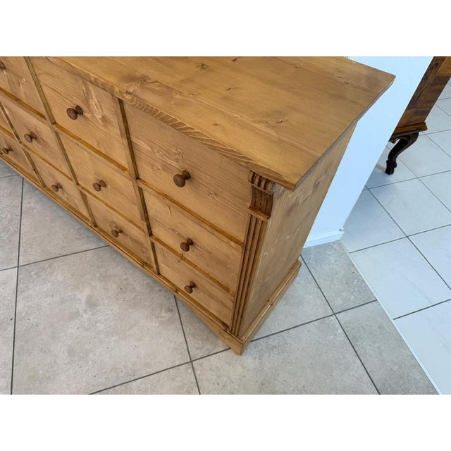 Rustic Apothecary Shop Chest in Softwood For Sale - Image 9 of 16
