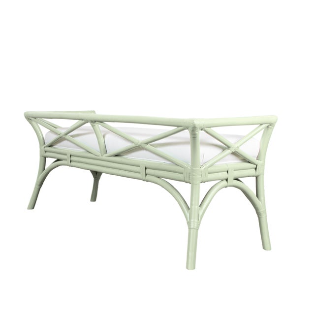 Not Yet Made - Made To Order Charlotte Bench - Celery Green For Sale - Image 5 of 7