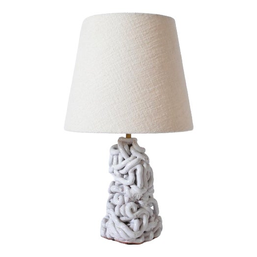Angkor White Round Lamp by Barracuda Interiors For Sale