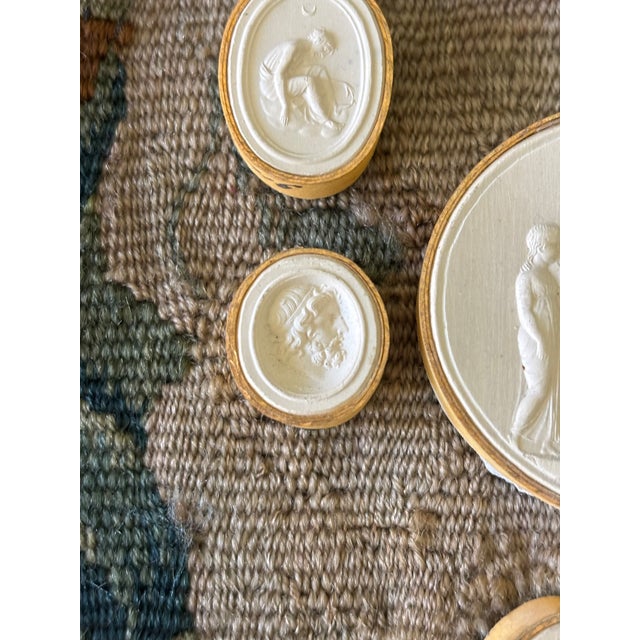 Early 19th Century Antique Italian Grand Tour Plaster Intaglios - Set of 5 (Group #8) For Sale - Image 5 of 10