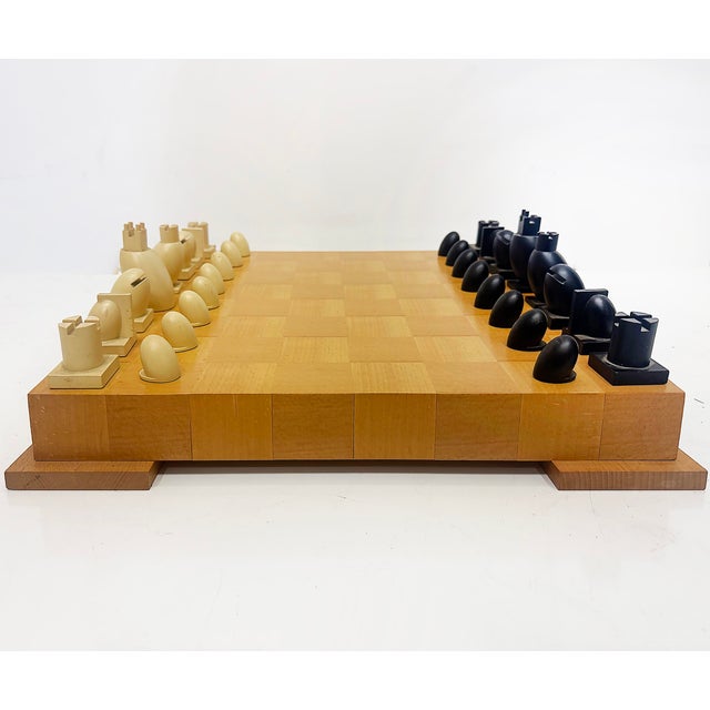 Wood Vintage Post Modern Michael Graves Chess Set, Maple Board For Sale - Image 7 of 9