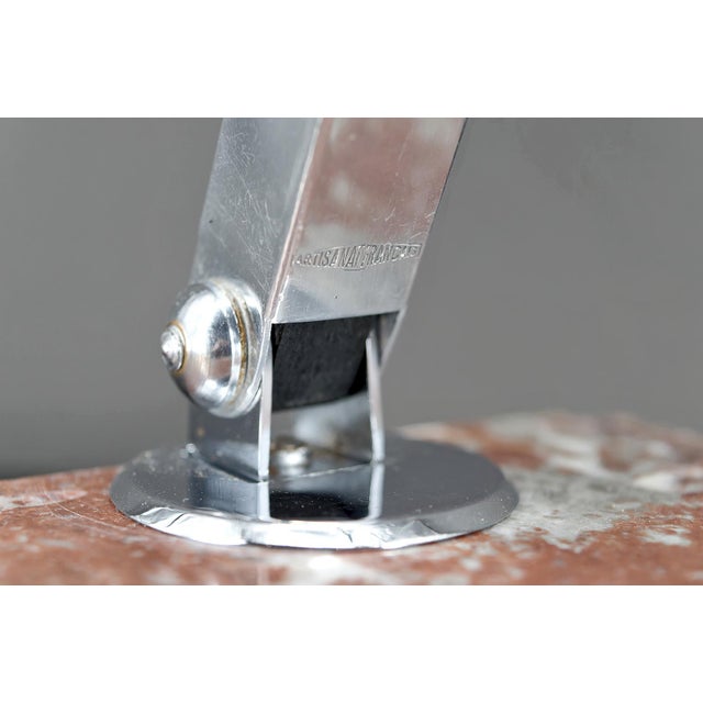 Art Deco Modernist Desk Lamp in Chrome, Aluminum and Marble, France, 1930s For Sale - Image 16 of 17